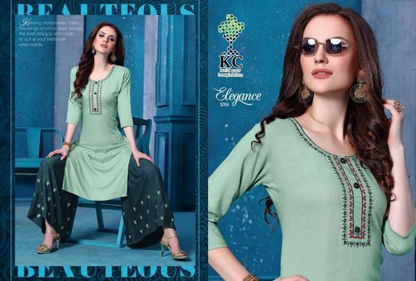 KC Elegance 3 Rayon Fancy Kurti With Plazzo 